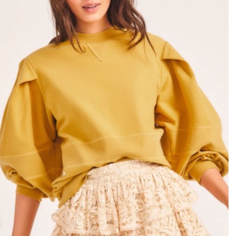 Loveshackfancy Lewin Puff-Sleeve Pullover Sweater… - image 1